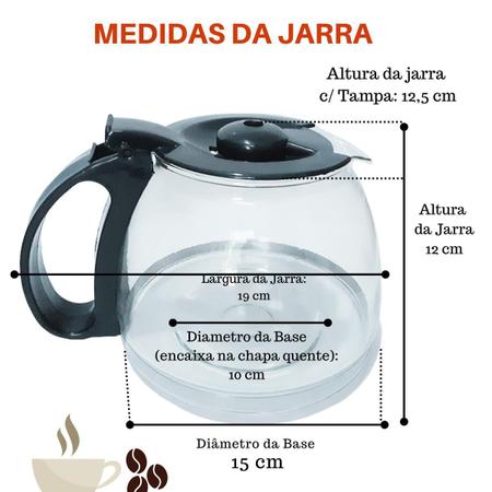 Imagem de Jarra Vidro Cafeteira Britânia Cp30 / Cp 30 Inox Preto Forte