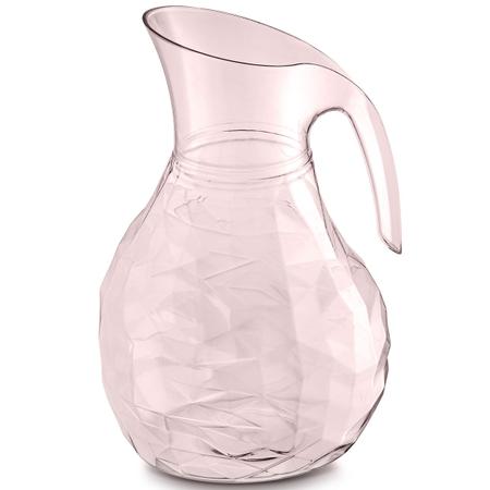 Imagem de Jarro De Plástico Com Alça 2,3L Jarra Tango Para Água E Suco Rosa Translúcido UZ