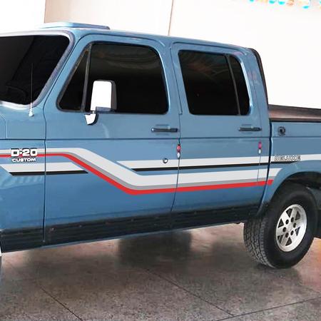 Jg De Faixas D20 C20 1989 1990 1991 1992 Cabine Dupla Deluxe - SPORTINOX Imagem de Jg De Faixas D20 C20 1989 1990 1991 1992 Cabine Dupla Deluxe