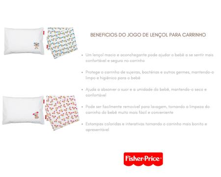 Imagem de Jg de lençol p/ carrinho de bebê 2-peças fisher-price algodã