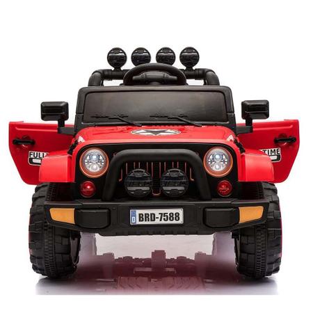 Imagem de Jipe Infantil Carro Elétrico Bang Toys 12v com 2 Motores e Controle Remoto Vermelho