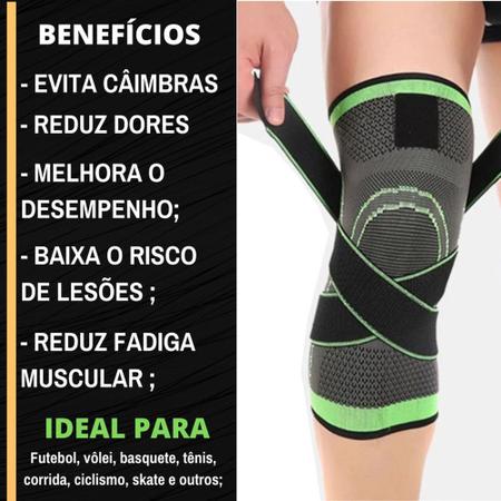 Imagem de Joelheira Fitness Ajustável Esportiva Compressão Leve CorridaBike