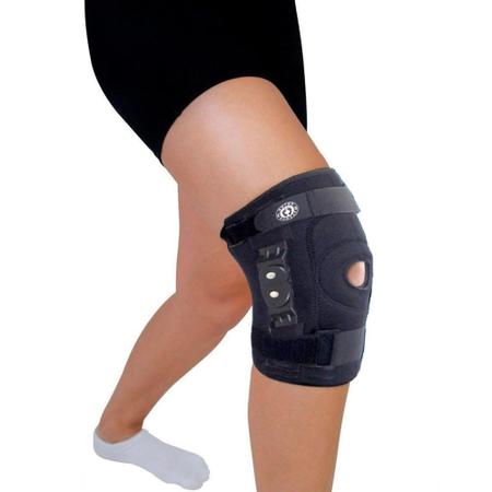 Imagem de Joelheira Ortopédica Neoprene Articulada Policêntrica Com Cintas - Ortho Pauher