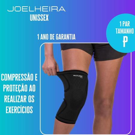 Imagem de Joelheira Ortopédica P Elástica de Poliéster Nylon Latex Unissex Para Tratamento e Prevenção de Lesões