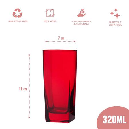 Jogo De Copos Chiques Vidro Quadrado 320ml Transparente - Casa Linda - Copos  - Magazine Luiza