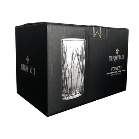 Copo De Whisky Em Cristal Filete Dourado Forest L'hermitage 310Ml -  Transparente