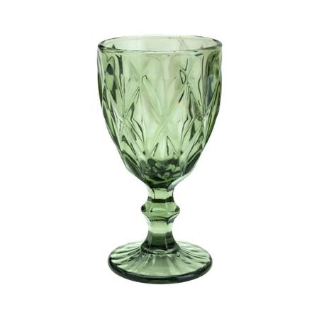 Imagem de Jogo 12 Taças de Vidro Diamond Cor Verde para Água Vinho Lyor 300ml