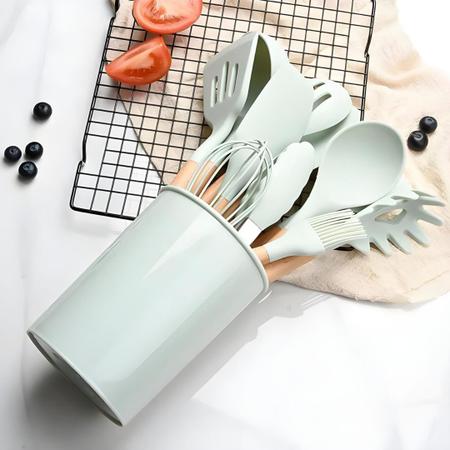 Imagem de Jogo 12 Talheres Colheres De Silicone Espatula De Silicone Utensilios de Cozinha