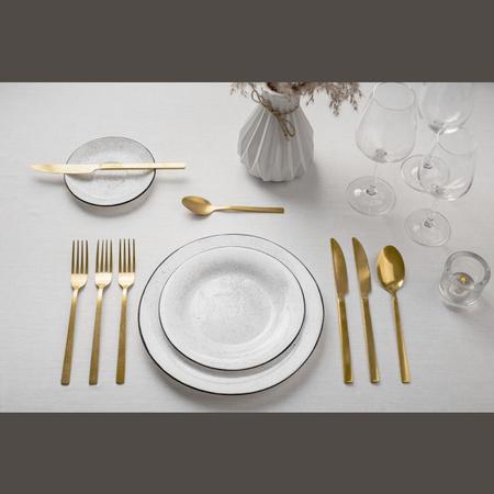 Imagem de Jogo 12un garfo colher sobremesa inox dourado Luxe gold kit