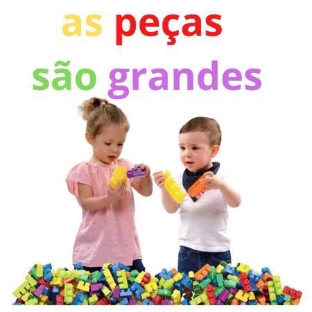 Jogo 130 Peças blocos de montar Grande Brinquedos para Bebês Didatico  Educativos