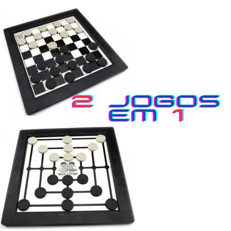 Jogo 2 em 1 Dama Trilha Dutati 24cm Tabuleiro + Peças - Zein