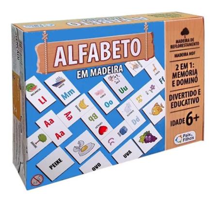 Jogo Educativo 2 Em 1 Alfabeto Em Madeira - Pais & Filhos