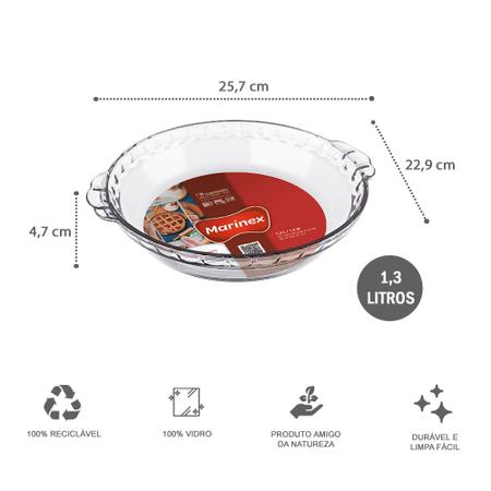 Imagem de Jogo 3 Travessa Filetada (1,6L - 1,3L - 600ml) Nadir Vidro