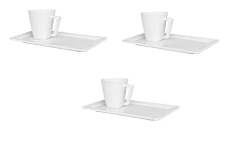 Xicara de cafe com pires plateau branca 65 ml