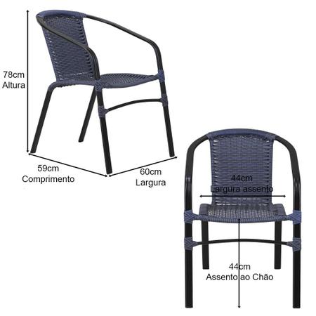 Imagem de Jogo 4 Cadeiras Floripa e Mesa com Tampo Ripado em Alumínio - Piscina, Área, Jardim