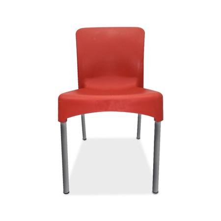 Imagem de Jogo 4 Cadeiras plástica Sec Line Vermelha com pés de Alumínio Para Todos Ambientes