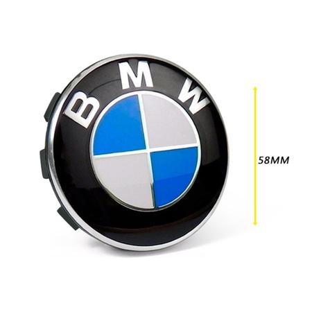 Imagem de Jogo 4 Calota Centro Roda Original BMW Serie 7 2019+ Emblema Azul