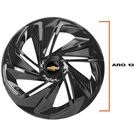 Imagem de Jogo 4 Calotas Esportivas Aro 13 Nitro Black Chevrolet GM