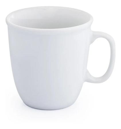 Imagem de Jogo 4 Caneca Biruta 350ml Porcelana Branca Xicaras Café Cha