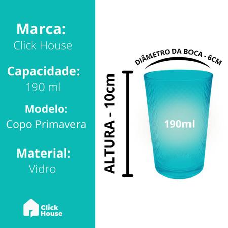 Imagem de Jogo 4 Copo De Vidro Baixo Drink Vidro Grosso Agua Suco Transparente 190mL