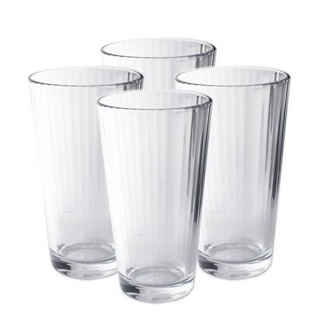 Jogo 4 Copos De Vidro Grosso 384 Ml Circle Ware Grande Drinks