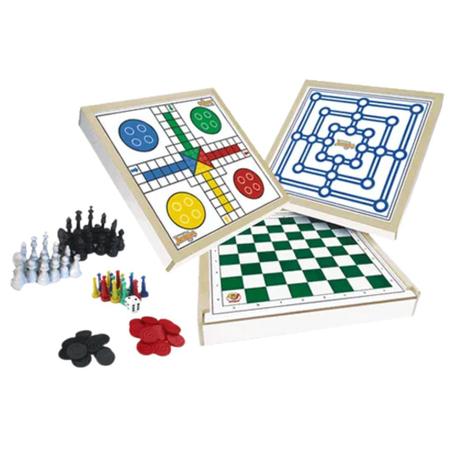 Ludo Clássico Brinquedo Educativo de Madeira - Jogo Tradicional