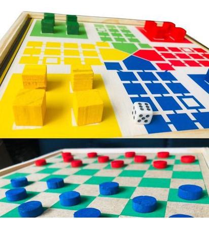 Jogo Damas E Ludo De Madeira - Brincadeira De Criança em Promoção na  Americanas