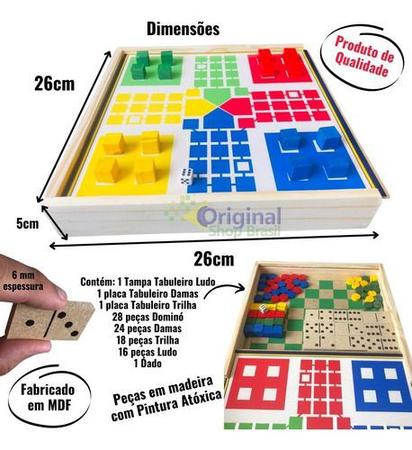 Jogo de Ludo em MDF Recreativos Melhores Brinquedos Educativos