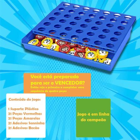 Jogo 4 Em Linha Educativo Tabuleiro Matemática Junte 4 Cores - Paki Toys -  Jogos de Tabuleiro - Magazine Luiza