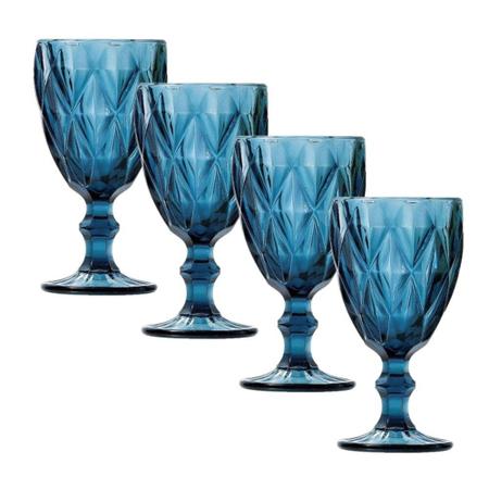 Jogo de Copos Diamante Azul 350ML vidro Class Home - Casamiga, da nossa  casa para a sua!