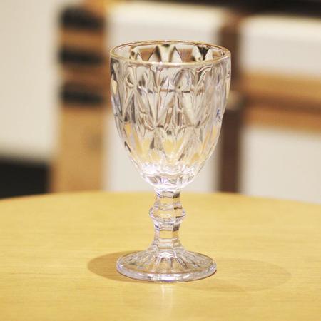 Imagem de Jogo 4 Taças de Vidro com Borda Dourada Diamond Cor Transparente para Água Lyor 325ml