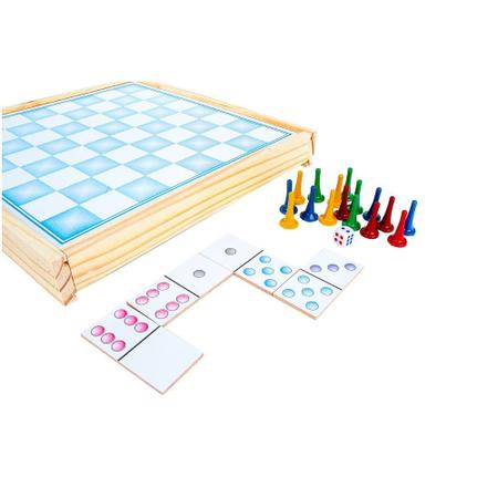 Jogo Educativo Dama Trilha Jogo da Velha Dominó Ludo 5 Em 1