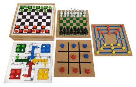 Jogo de Tabuleiro Infantil Clássicos Dama Ludo Gamão Xadrez 5 em 1 Para  Viagem Divertido, Magalu Empresas