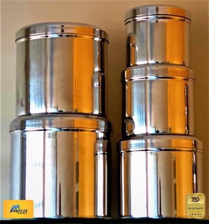 EQUIPAMENTO DE COZINHA-antigo jogo de latas em aluminio