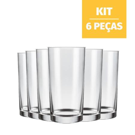 Kit Jogo De Copos Vidro Barato Long Drink Oca Nadir 300ml água Suco 6 Peças  - Nadir Figueiredo - Copo de Água / Suco - Magazine Luiza