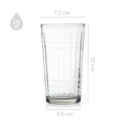 Jogo De Copos Vidro Kit 6 Peças 320Ml Cozinha Água Suco no Shoptime