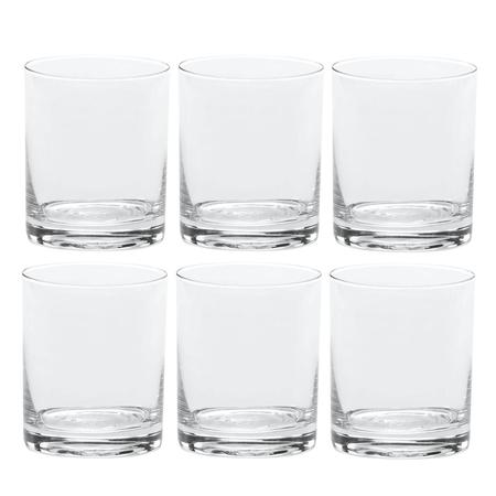 Imagem de Jogo 6 Copos Baixo De Vidro Liso Para Água Whisky Drink 310ml Dia a Dia