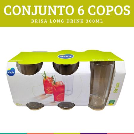 Jogo de Copos Nadir Brisa Long Drink com 6 Unidades - Super