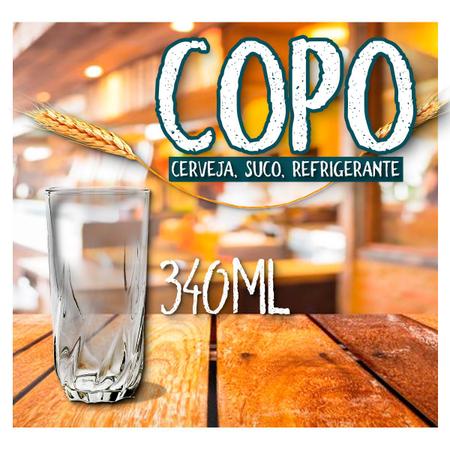 Imagem de Jogo 6 copos de vidro vienna 340ml  suco refrigerante agua