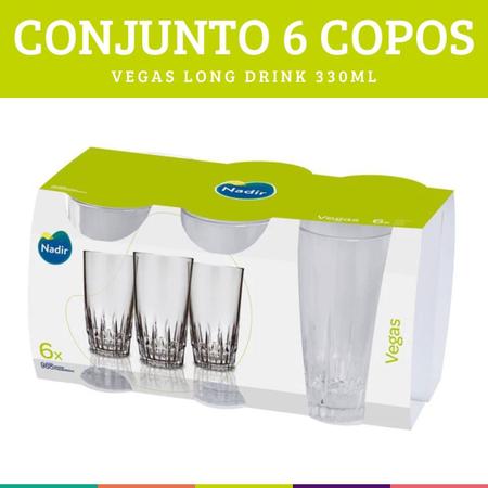 Jogo De Copos Nadir 6 Peças Vegas 330ml Transparente 27520200811831