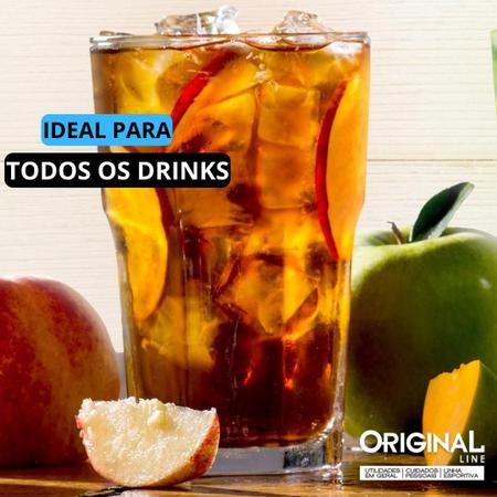 Jogo 6 Copos Vidro Grosso 400ml Cerveja Suco Drink Premium