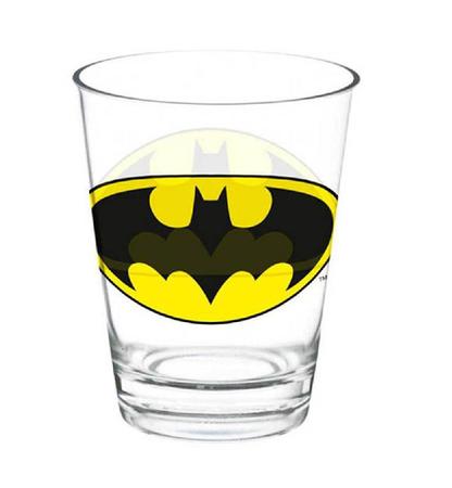 Imagem de Jogo 6 Copos Vidro Resistente Batman Desenho Suco  Kit Morcego