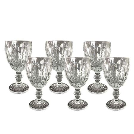 Bandesun Juego de 6 vasos de cristal de cocina con patrón de diamante (12  onzas gris), para agua, cóctel, leche, jugo y bebidas.