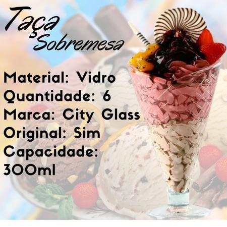 BRINCALAR Jogo de 3 Taças Sorvete Sobremesa Vidro Casquinha 150ML