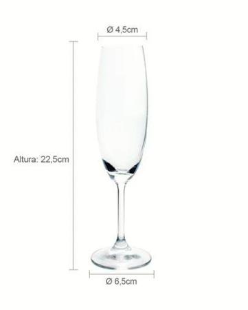 Imagem de Jogo 6 Taças Champagne Cristal Bohemia 220ml Titanium Cor:Transparente