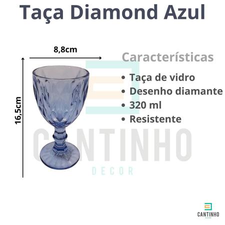 Imagem de Jogo 6 Taças de Vidro Diamond Verde 