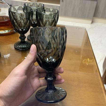 Jogo 6 Taças Coupe Sorvete Sobremesa Champanhe Diamond Vidro Âmbar  Metalizado 310ml - Ela Decora