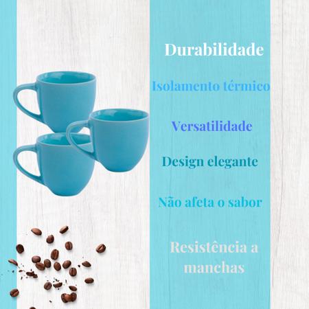 Imagem de Jogo 6 Xicara Café Chá Porcelana 95ml Resistentes