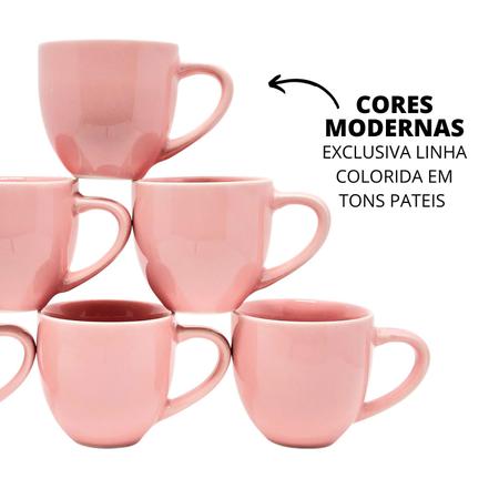 Jogo de Chá Porcelana Rosa - Donna Coisinha Decor
