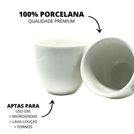 Imagem de Jogo 6 Xícara Chá Com Pires 95ml Branco em Porcelana